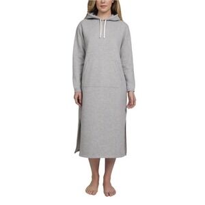 Lands End Women's Hooded Lounger Night Gown  Heavyweight Kangaroo Pocket Small